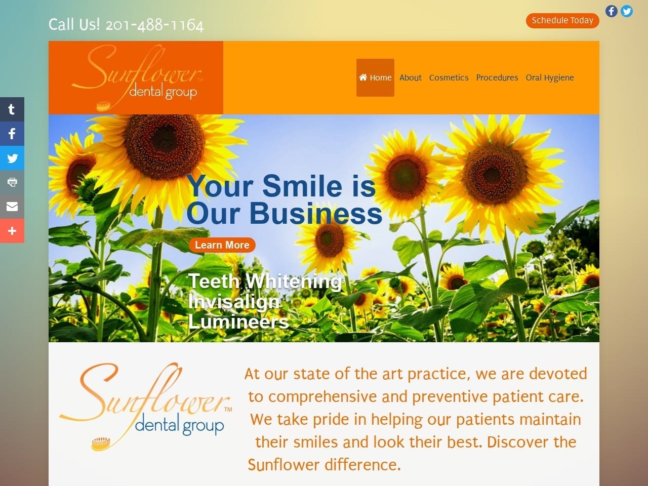 Sunflower Dental Group Website Screenshot from sunflowerdentalgroup.com