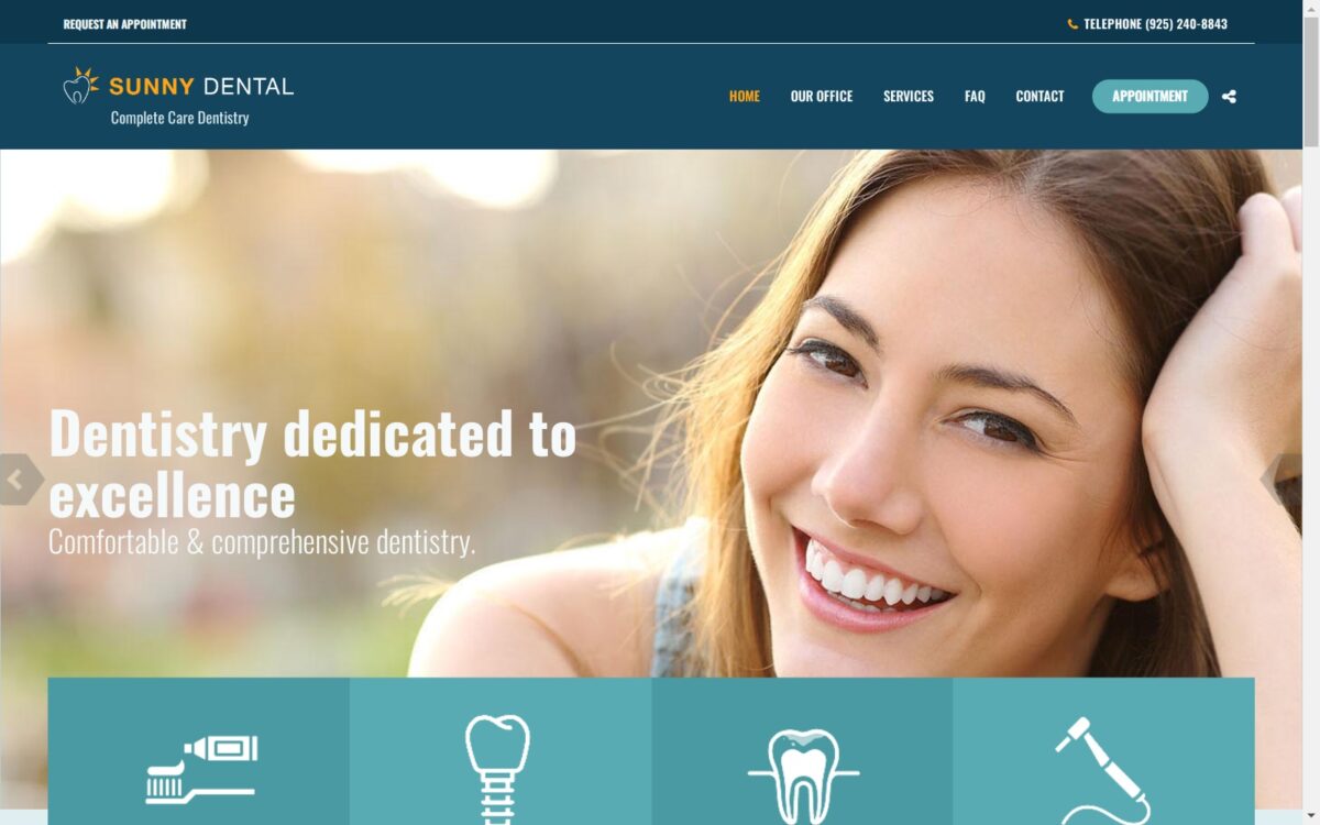 sunnydentalca.com screenshot