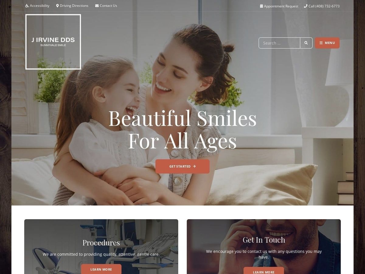 Sunnyvale Smile Website Screenshot from sunnyvalesmile.com