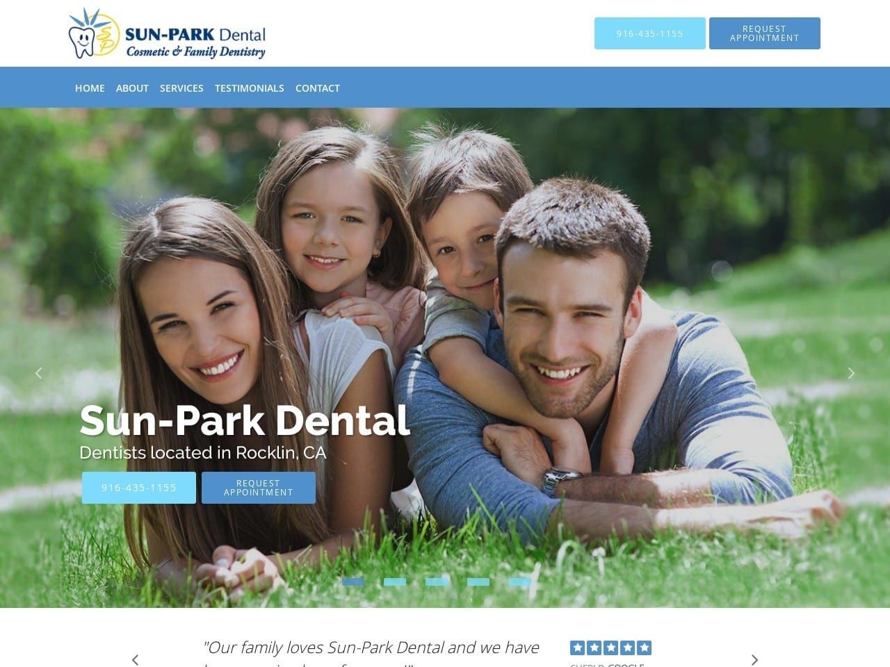 Sunpark Dental Website Screenshot from sunparkdental.net