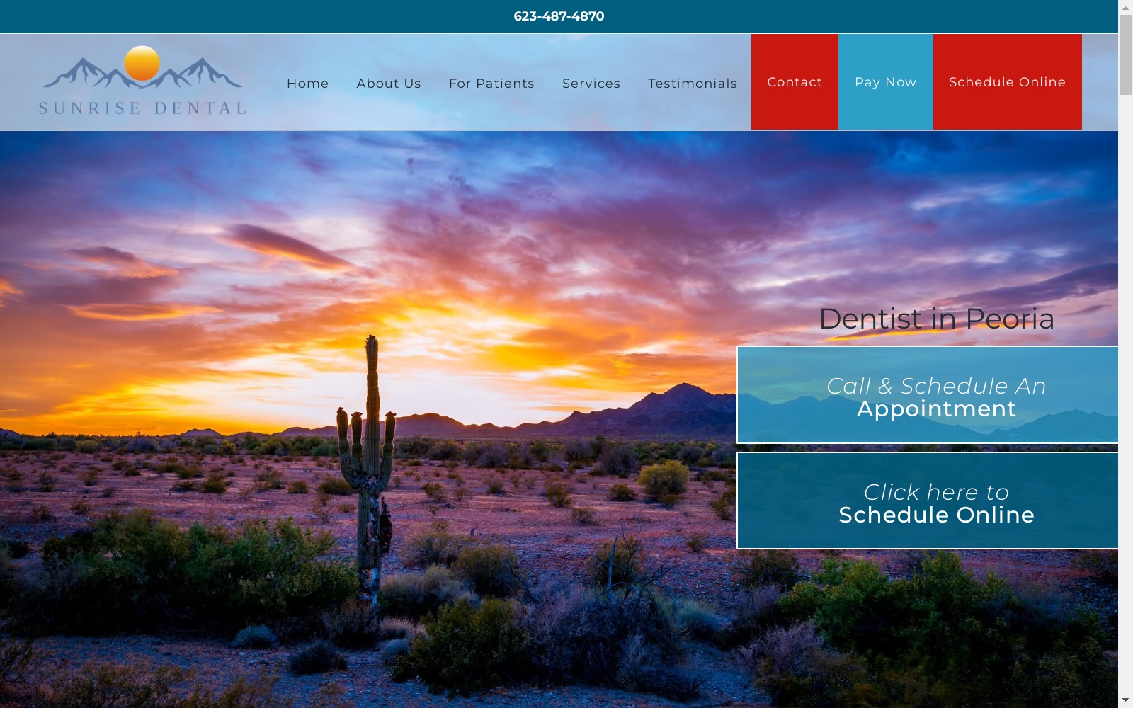 sunrisedentalarizona.com screenshot