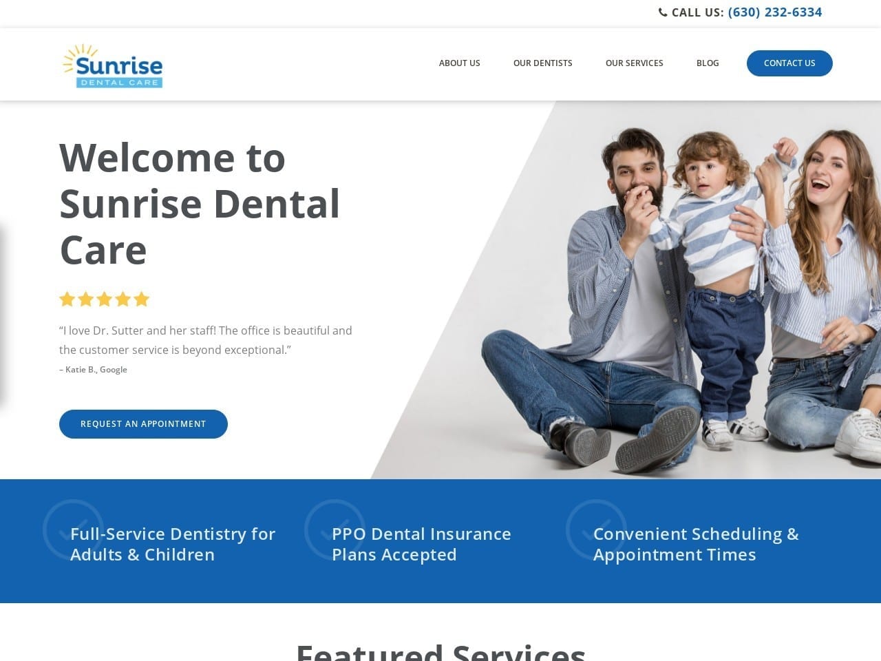 Dr. Vesna S. Sutter DDS Website Screenshot from sunrisedentalcare.com