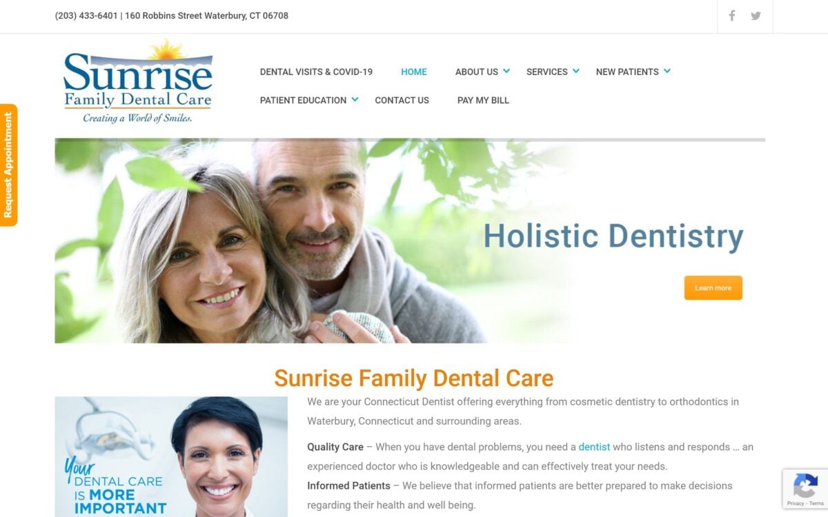 sunrisedentalct.com screenshot