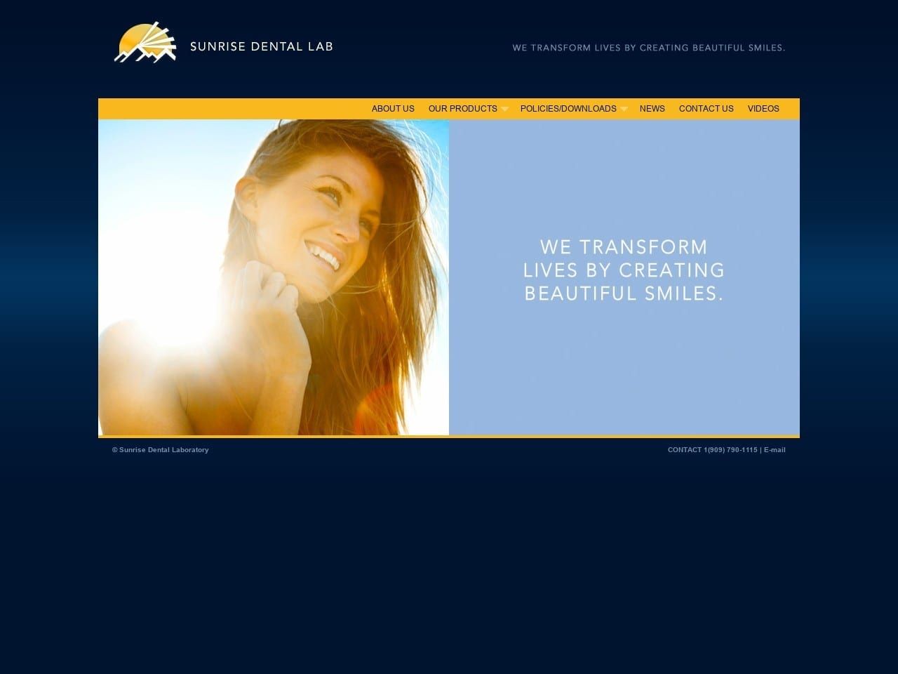 Sunrise Dental  Laboratory Website Screenshot from sunrisedentallaboratory.com