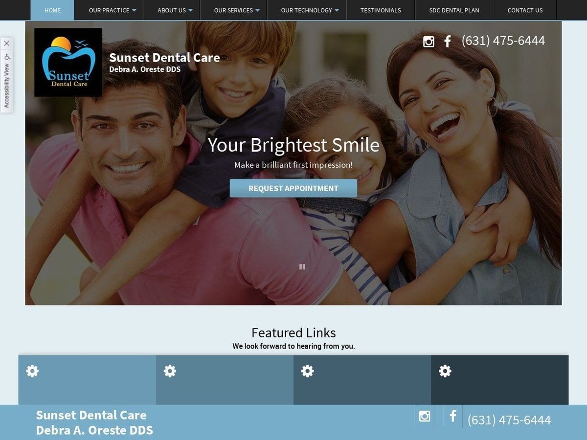Sunset Dental Care Website Screenshot from sunsetdentalcare.net