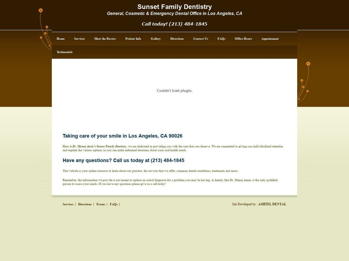 Sunset Family Dentistry Website Screenshot from sunsetfamilydentistry.com