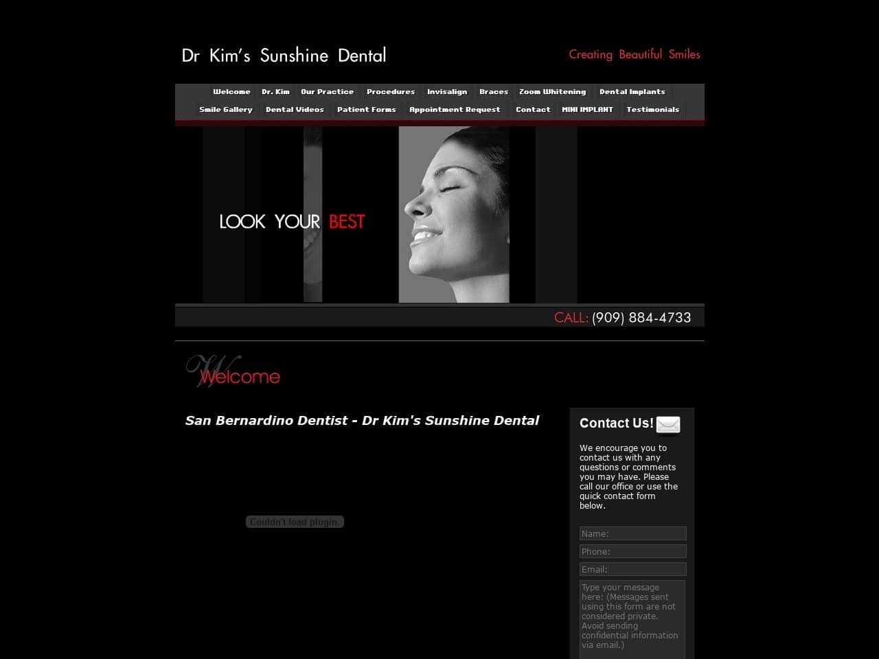 Sunshine Dental Group Website Screenshot from sunshinedentalclinic.com