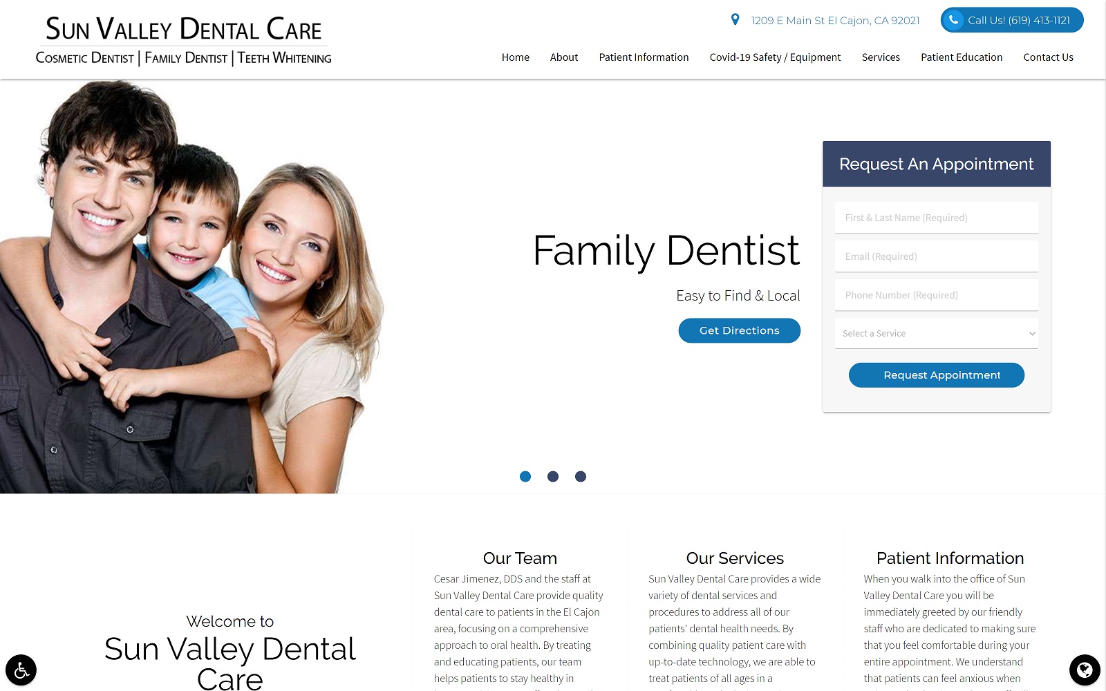 sunvalleydentalcare.com screenshot