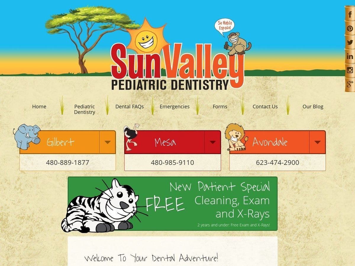 Sun Valley Pediatric Dentistry Website Screenshot from sunvalleypediatricdentistry.com