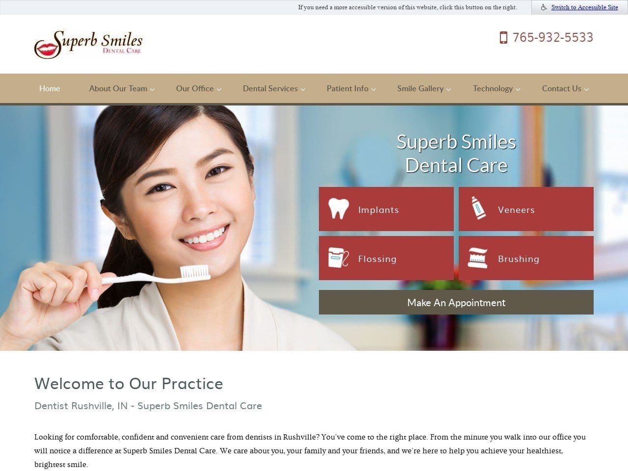 Superb Smiles Dental Care Website Screenshot from superbsmiles.net