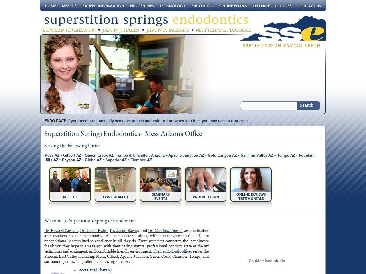 Superstition Springs Endodontics Website Screenshot from superendo.com