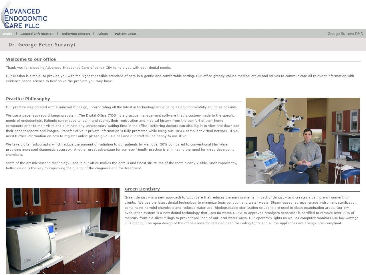 Advanced Endodontic Care Pllc Dr. George P. Surany Website Screenshot from suranyi-endo.com