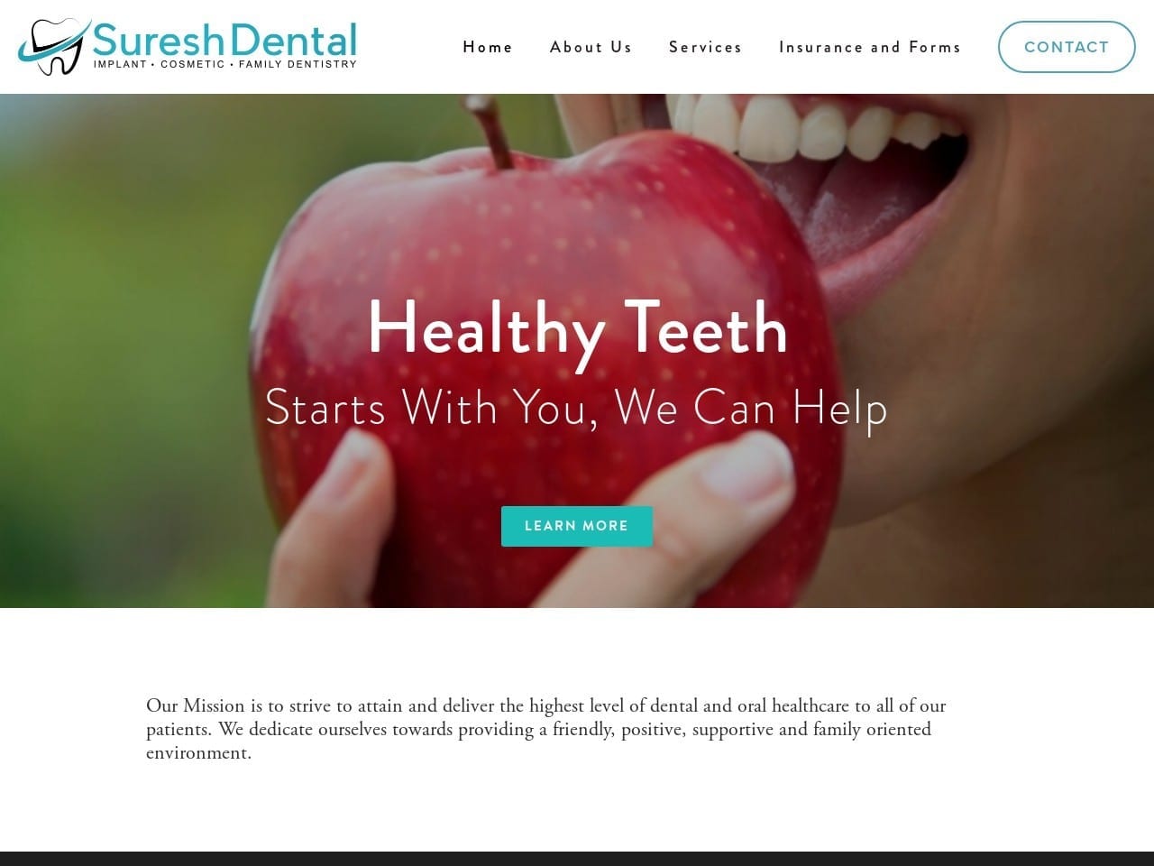 Suresh Dentist Website Screenshot from sureshdental.com