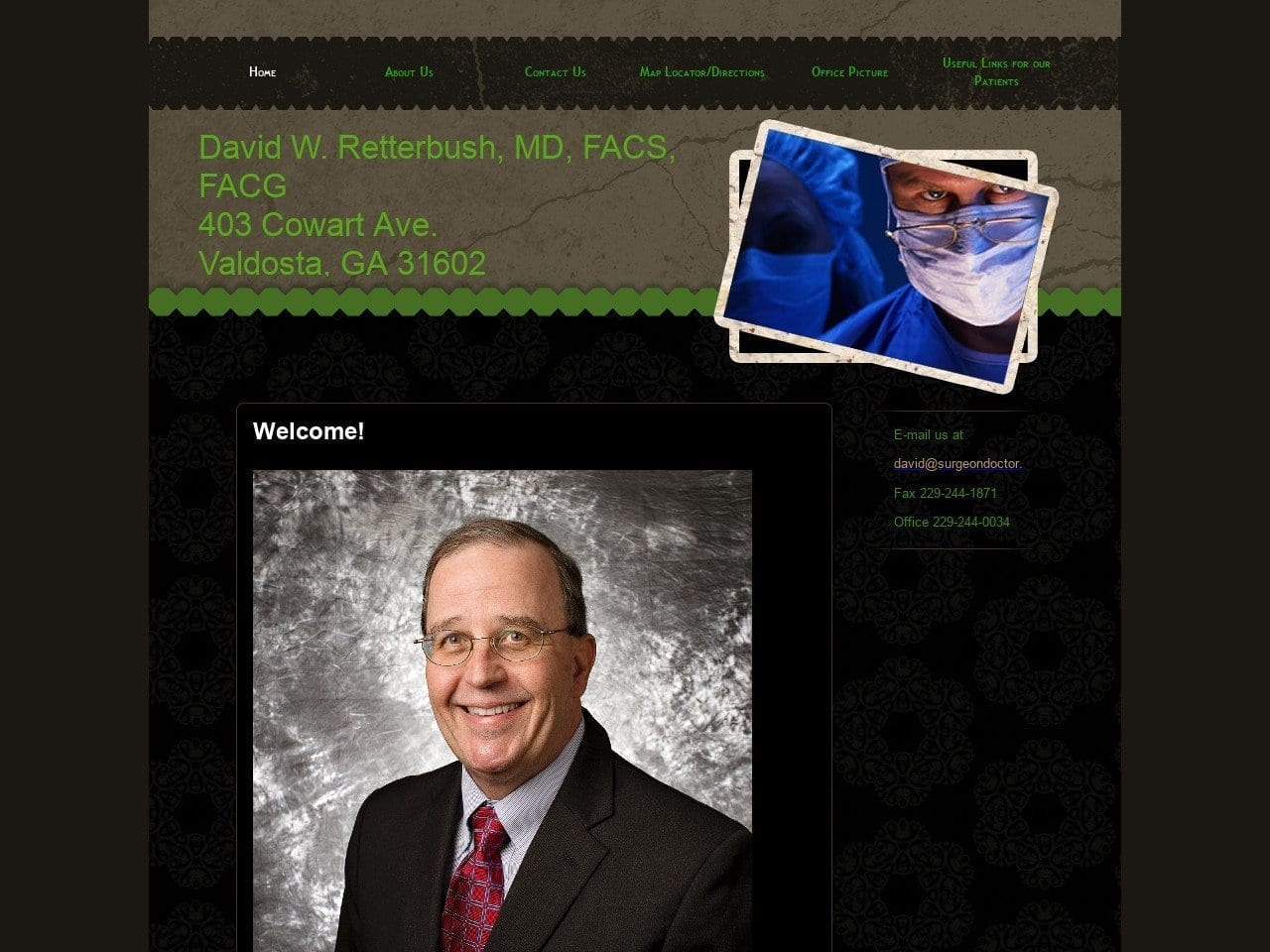 Retterbush David W MD Website Screenshot from surgeondoctor.com