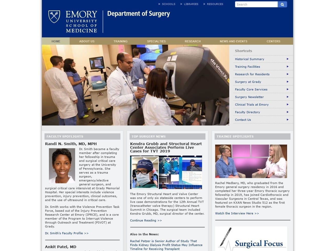 Dr. Steven Roser DMD Website Screenshot from surgery.emory.edu