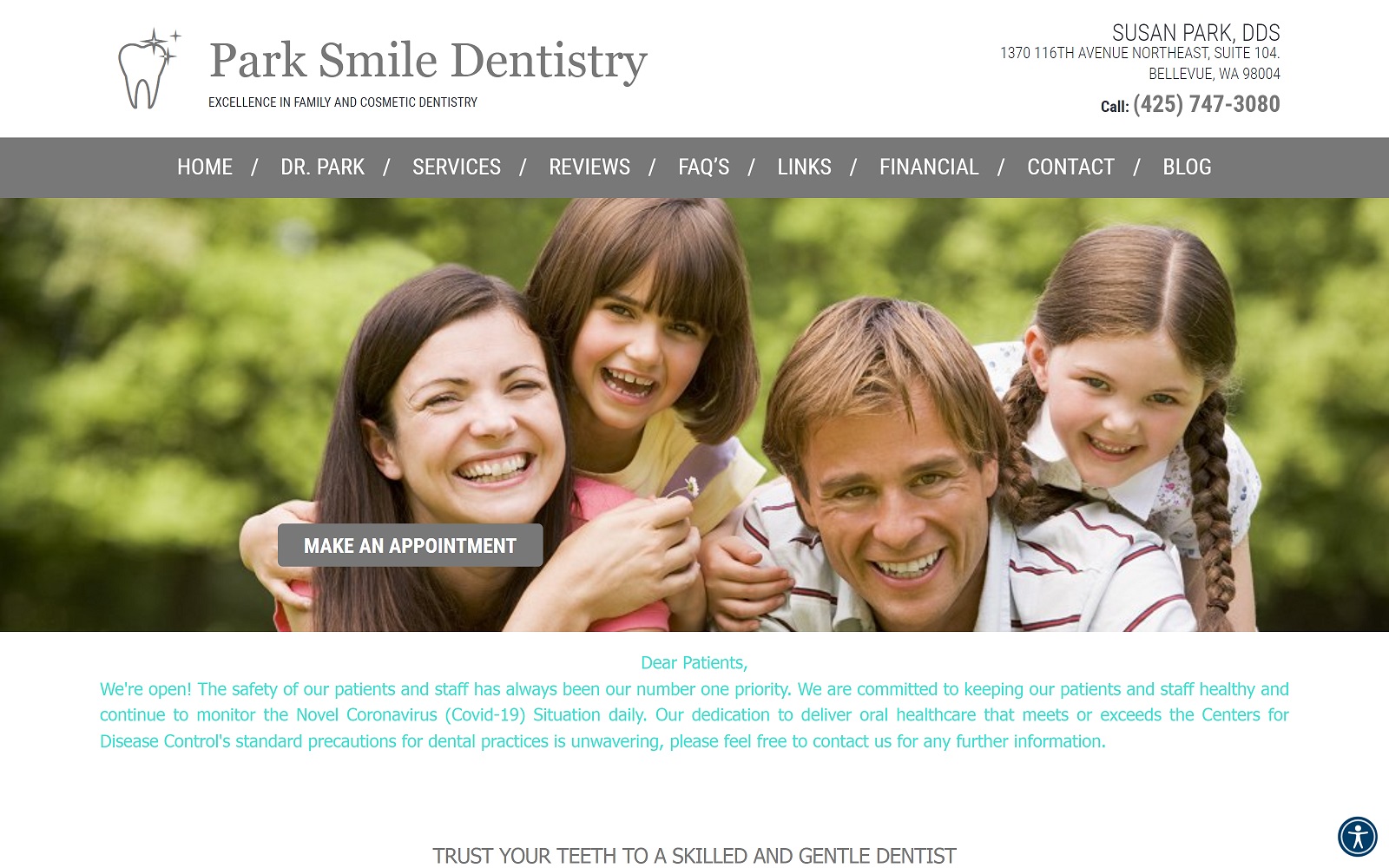 susanparkdds.com screenshot