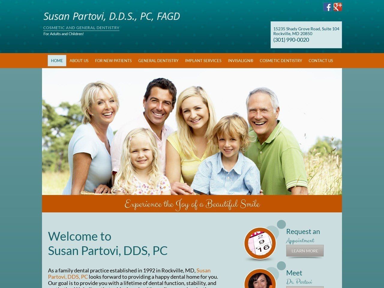 Partovi Susan DDS Website Screenshot from susanpartovi.com