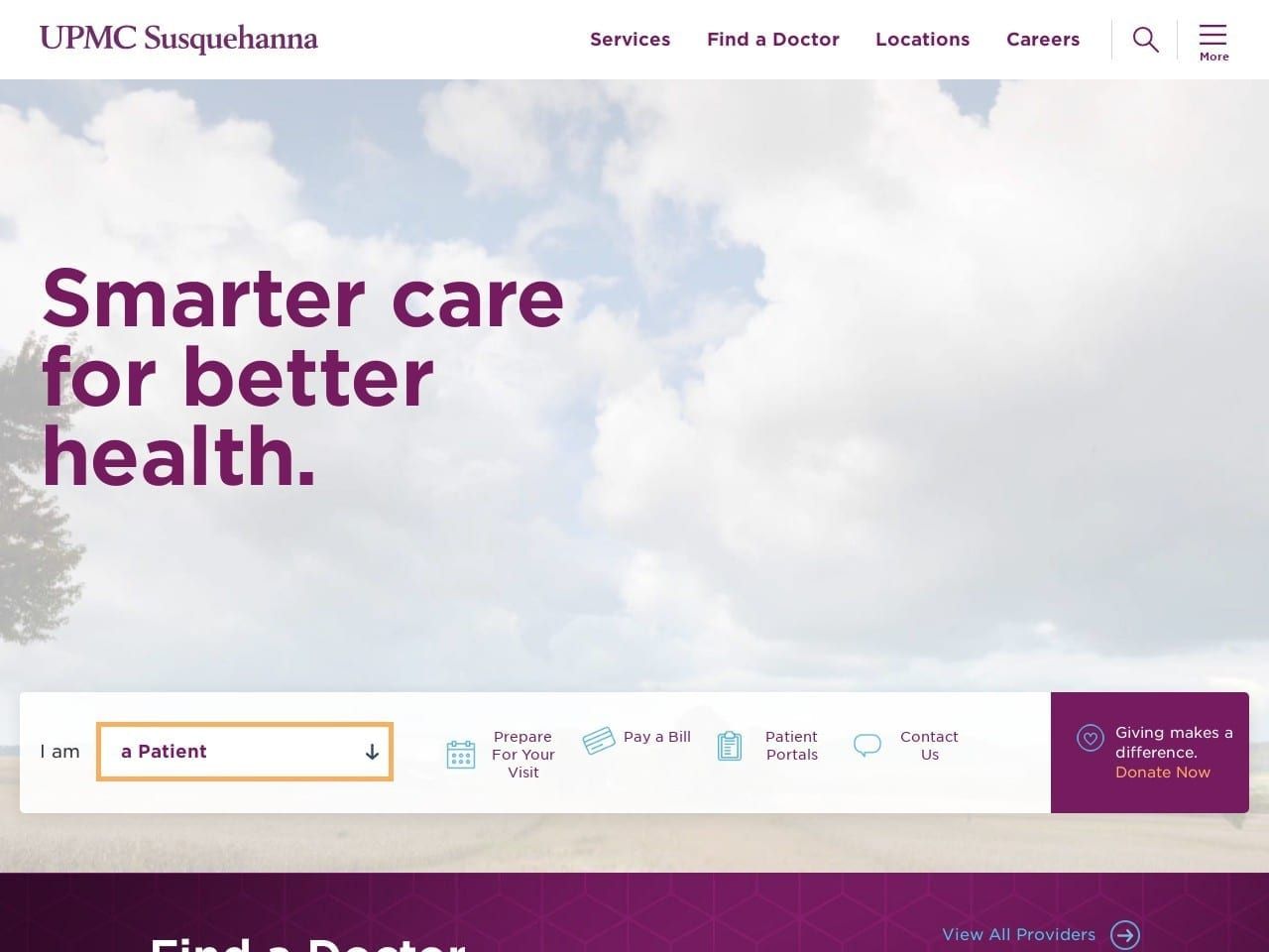 Williamsport Regional Medical Center Website Screenshot from susquehannahealth.org