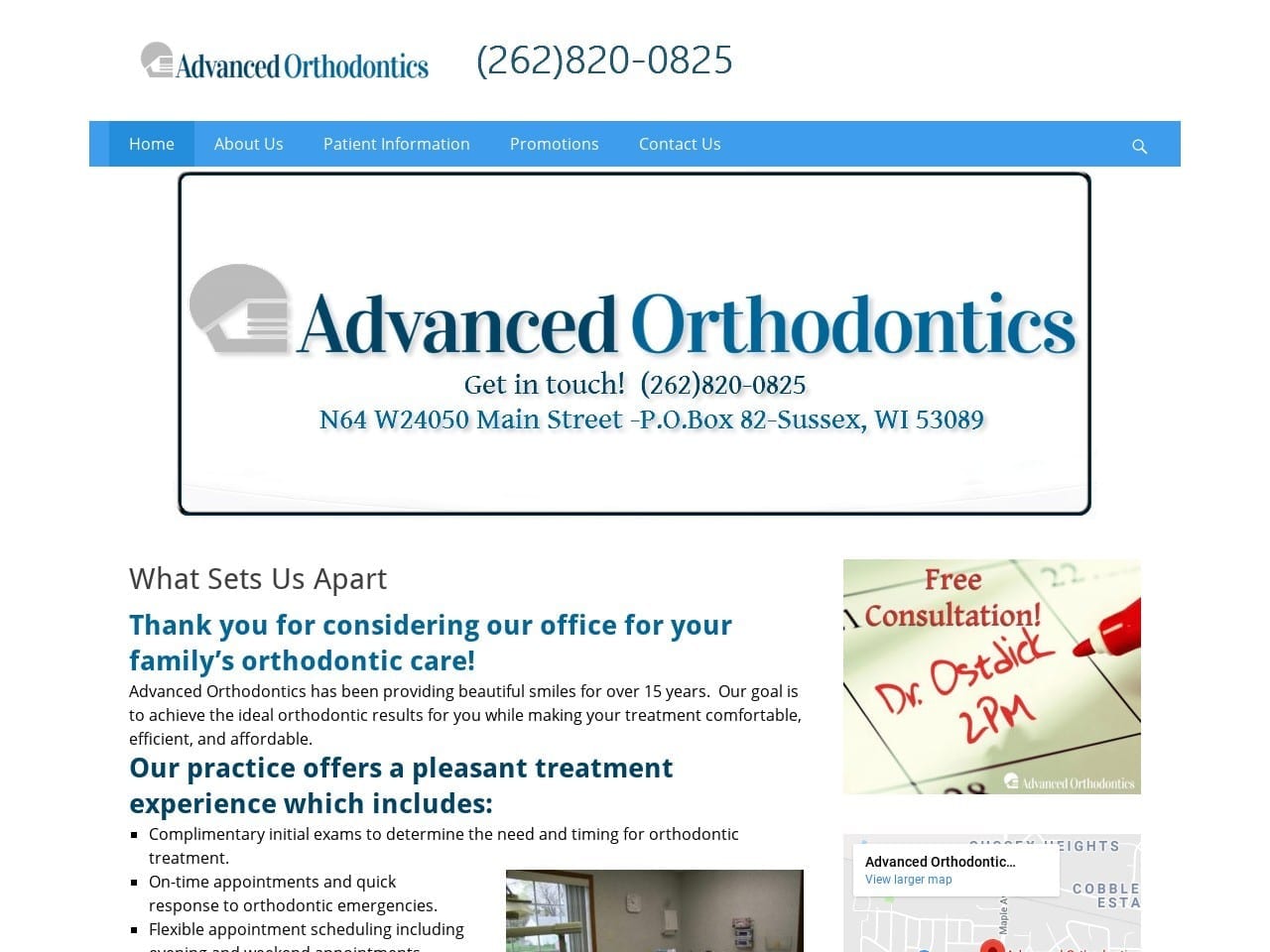 Advanced Orthodontics Dr. Wayne W. Ostdick Website Screenshot from sussexbraces.com