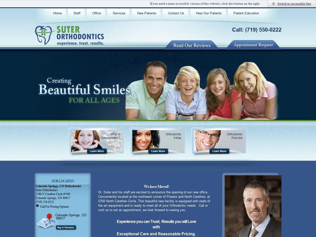 Suter Orthodontics Website Screenshot from suterorthodontics.com