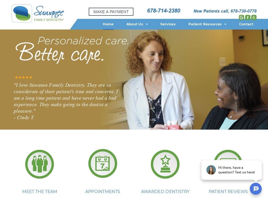 Suwanee Family Dentistry Llc Sitz Erin H DDS Website Screenshot from suwaneefamilydentistry.com