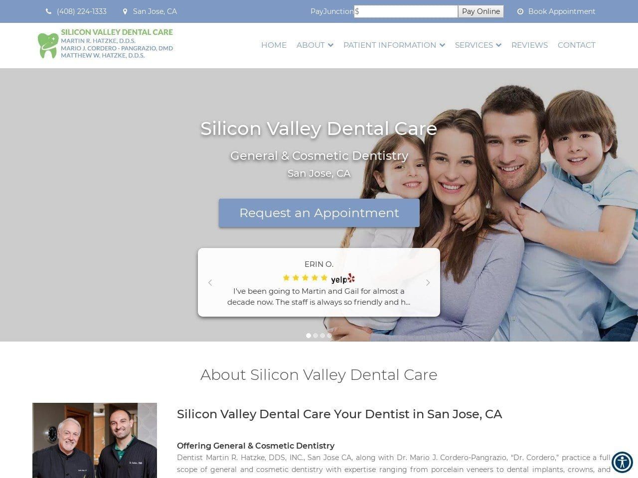 Silicon Valley Dental Care Martin R. Hatzke DDS Website Screenshot from sv-dental.com