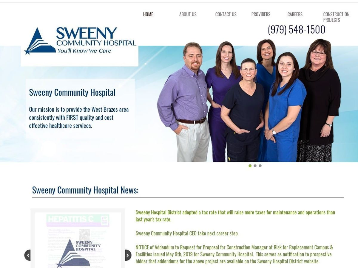 Wellnes Center Website Screenshot from sweenyhospital.org