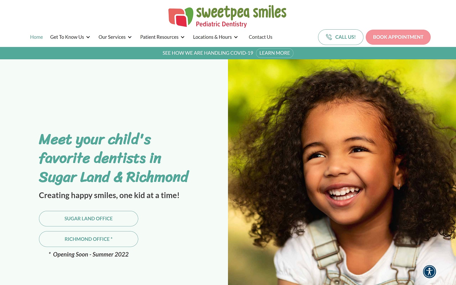 sweetpeasmiles.com screenshot