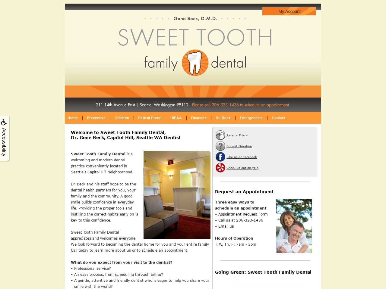 Sweet Tooth Family Dental Website Screenshot from sweettoothfamilydental.com