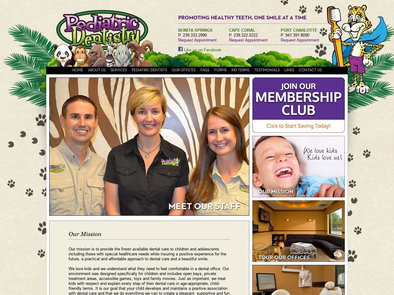 Pediatric Dentistry of Port Charlotte Website Screenshot from swfl-pediatricdentistry.com