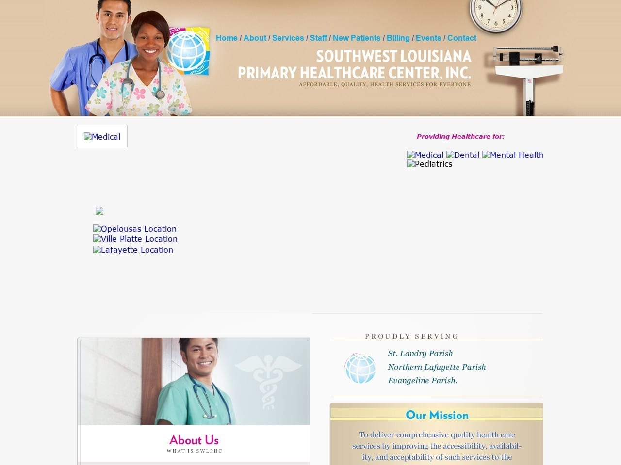 Southwest La Primary Health Website Screenshot from swlphc.com