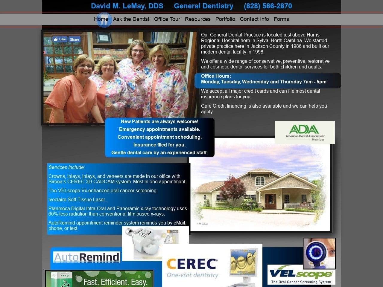 David M. LeMay DDS Website Screenshot from sylvasmiles.com