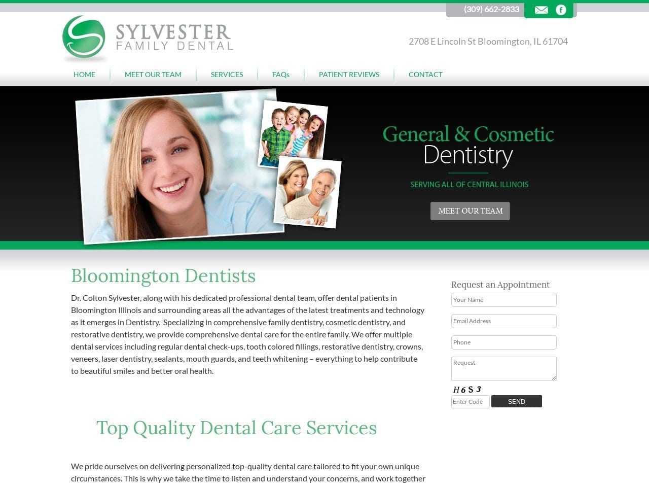 Dr. Colton W. Sylvester DMD Website Screenshot from sylvesterfamilydental.com