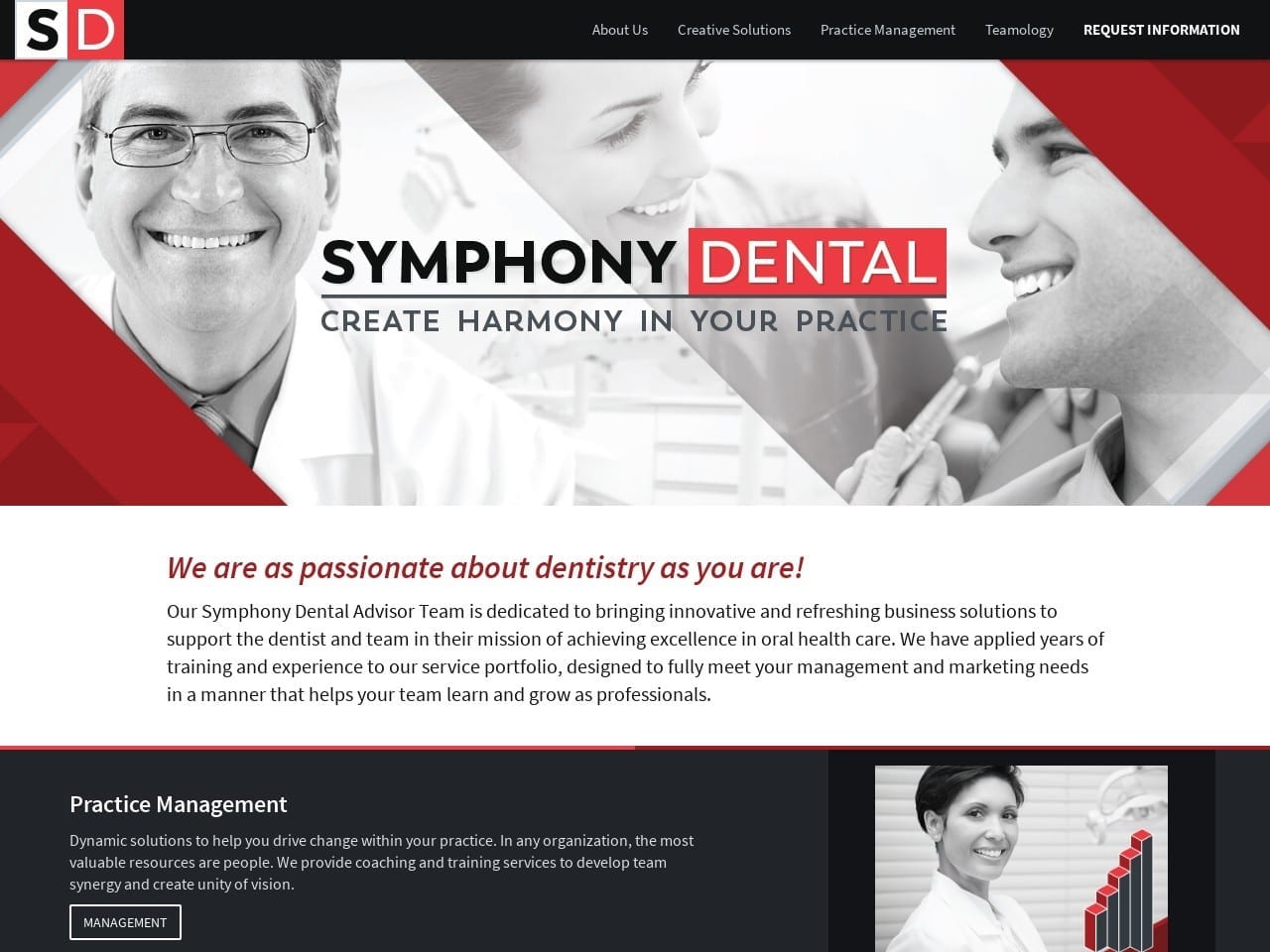 Symphony Dental Website Screenshot from symphonydental.com