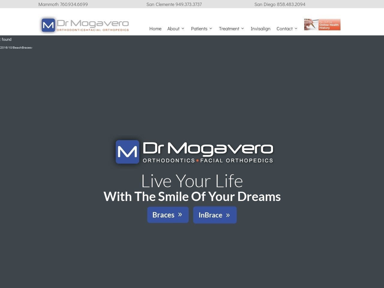 Dr Mogavero Orthodontics Website Screenshot from syncyoursmile.com