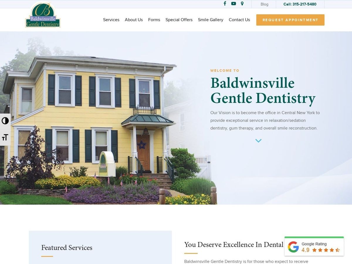 Baldwinsville Dental Serv Website Screenshot from syracusecosmeticdentist.com