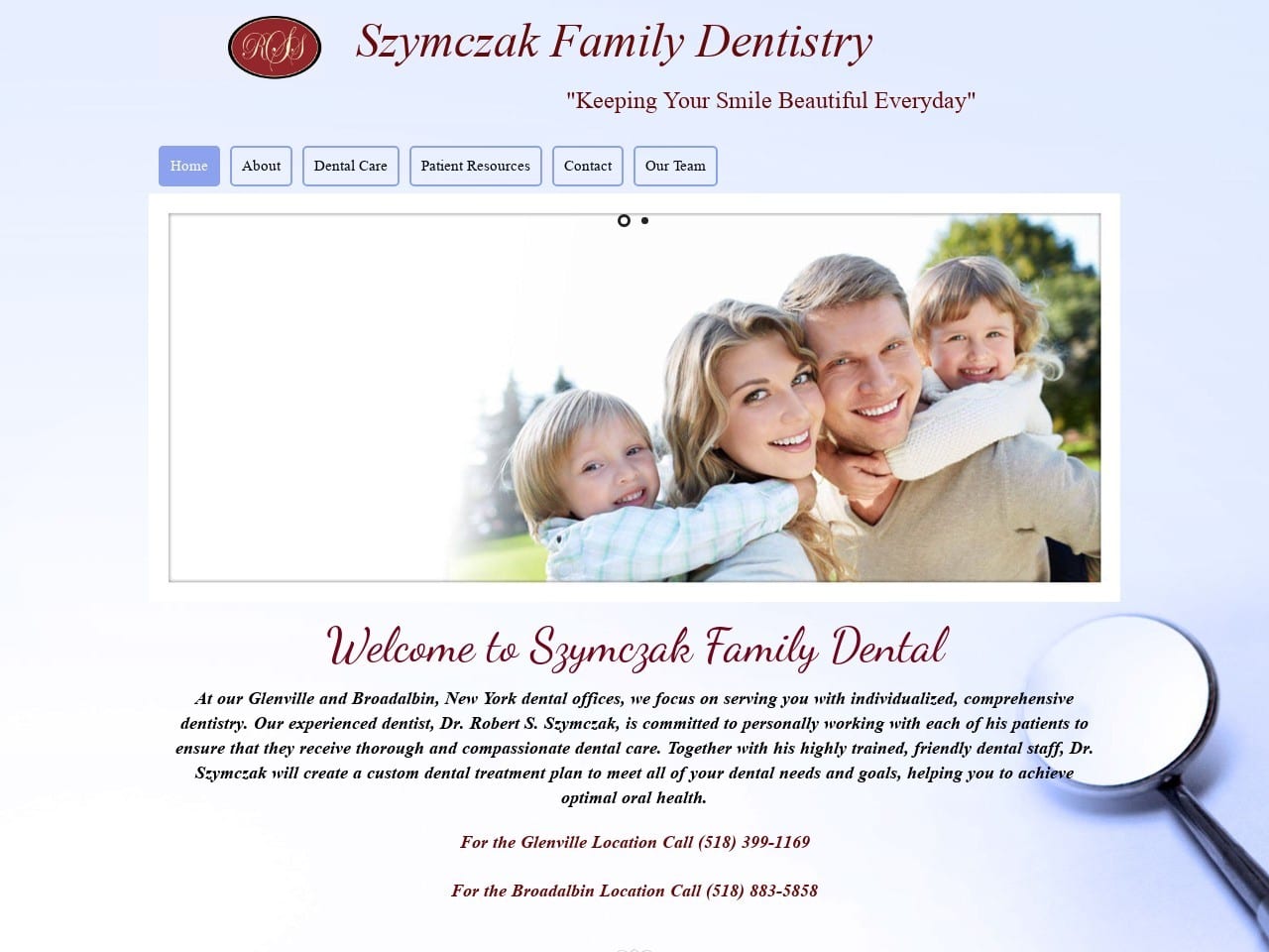 Szymczak Robert DDS Website Screenshot from szymczakfamilydental.com