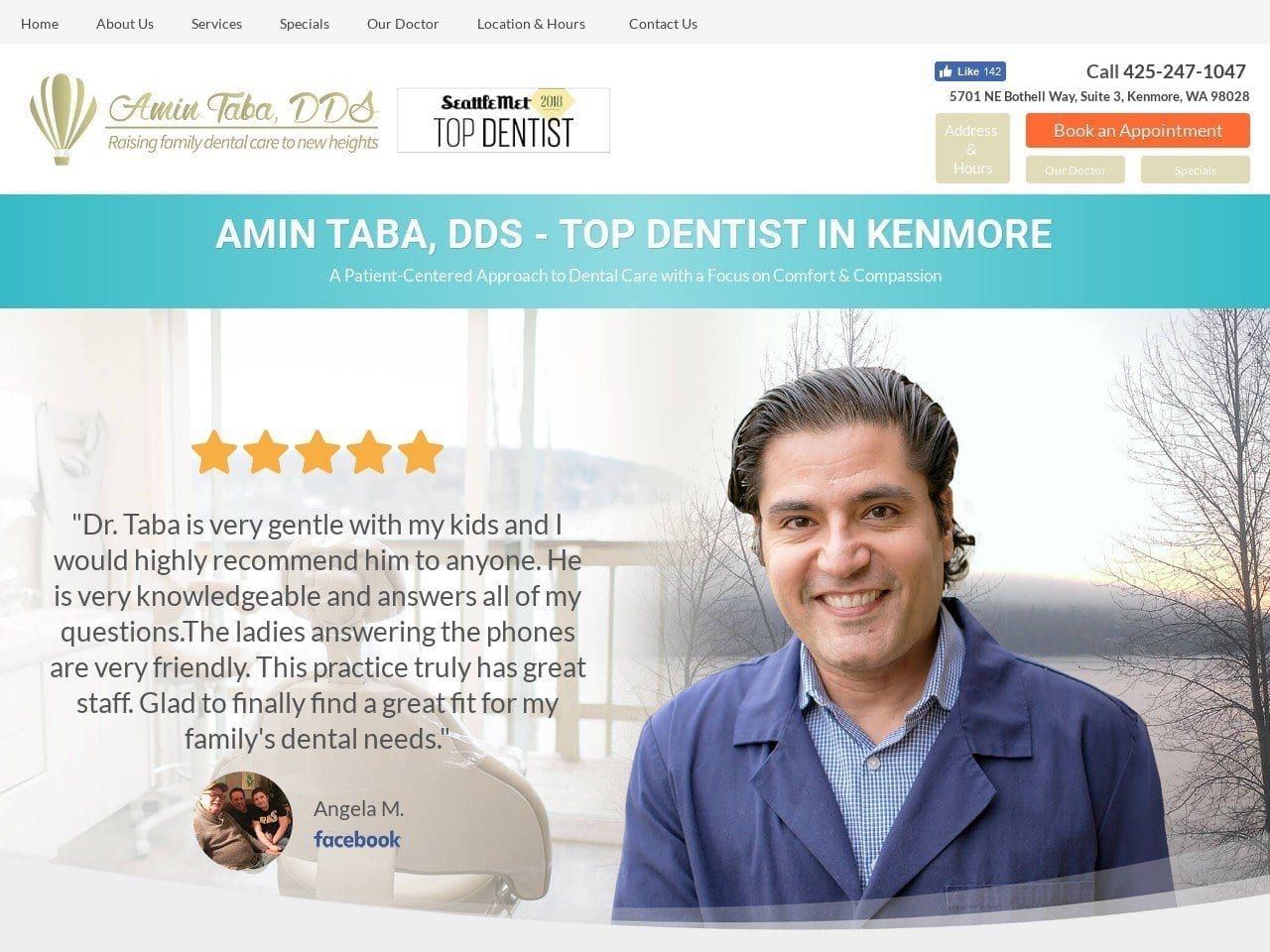 Amin Taba Dentist Website Screenshot from tabadds.com