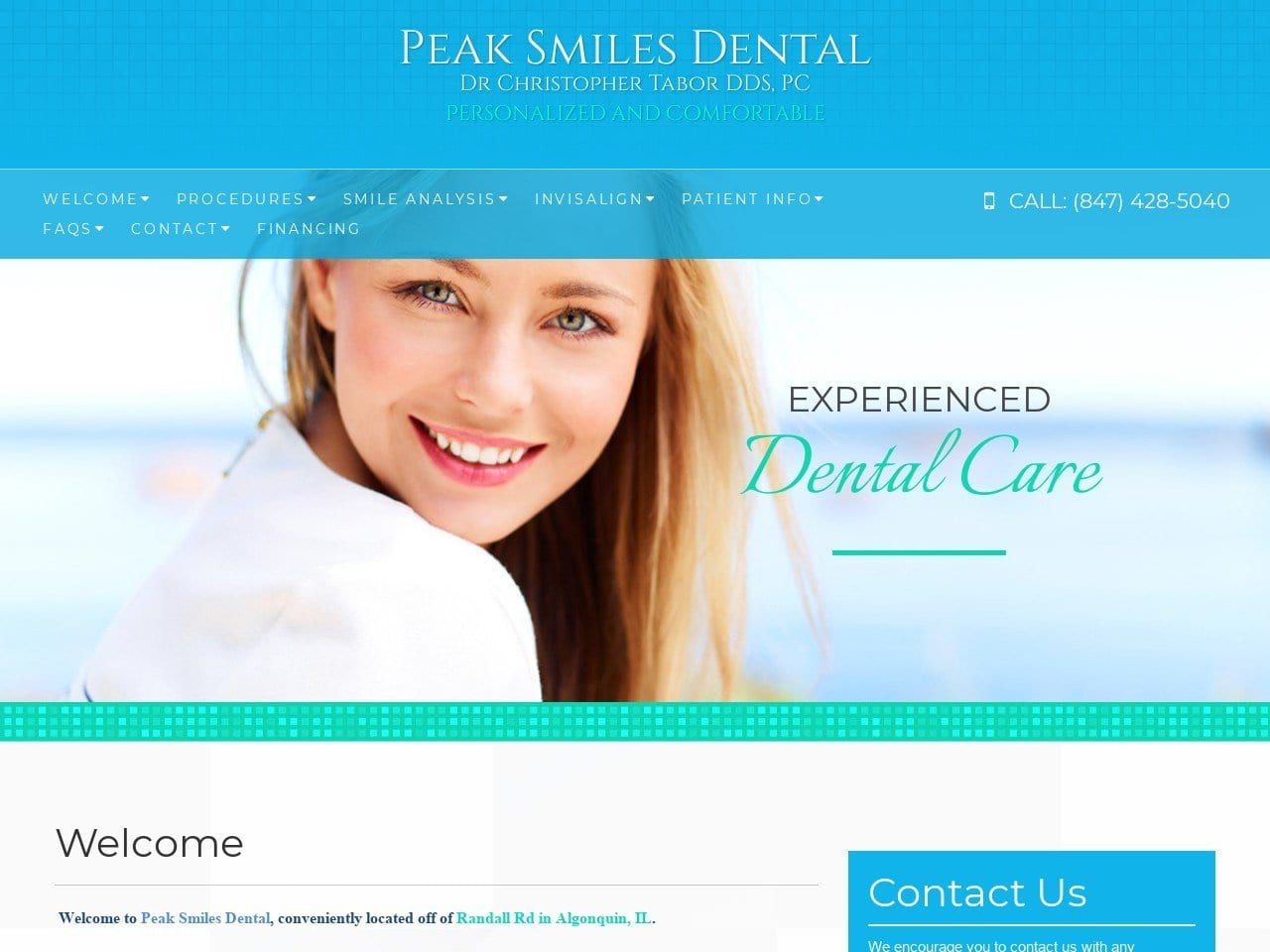Tabor Dental Care Website Screenshot from tabordentalcare.com