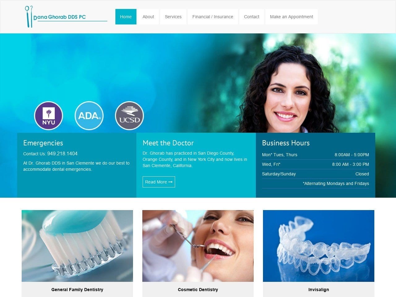 Dana Ghorab DDS PC Website Screenshot from talegadentist.com