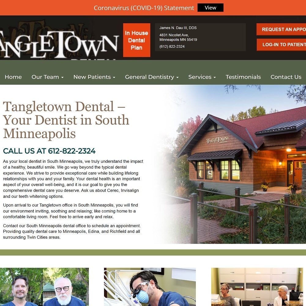 tangletowndental.com screenshot