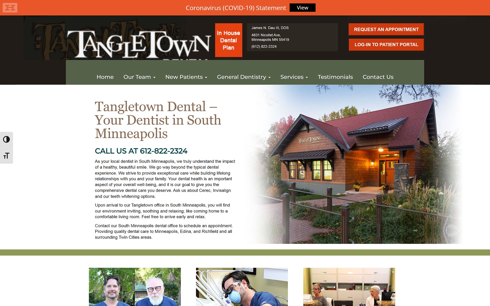 tangletowndental.com screenshot