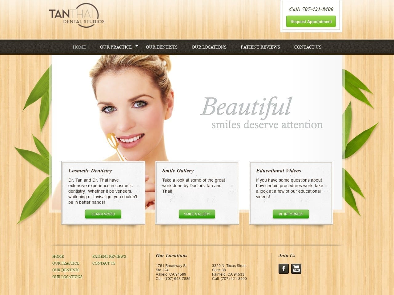 Tan Thai Dental Studios Website Screenshot from tanthaidentalstudios.com