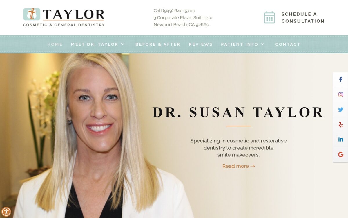 taylorcosmeticdentistry.com screenshot