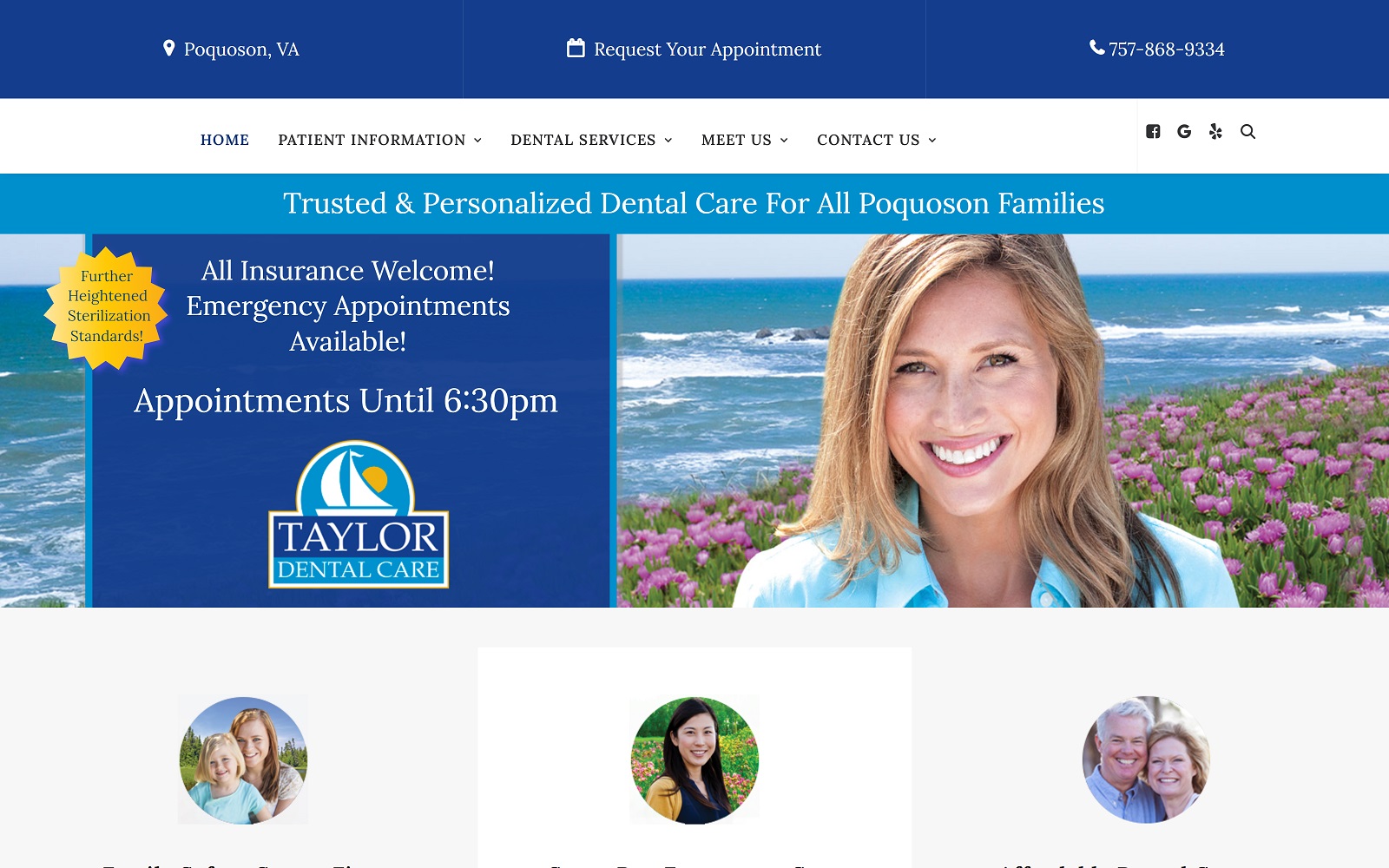 taylordentalcare.net screenshot