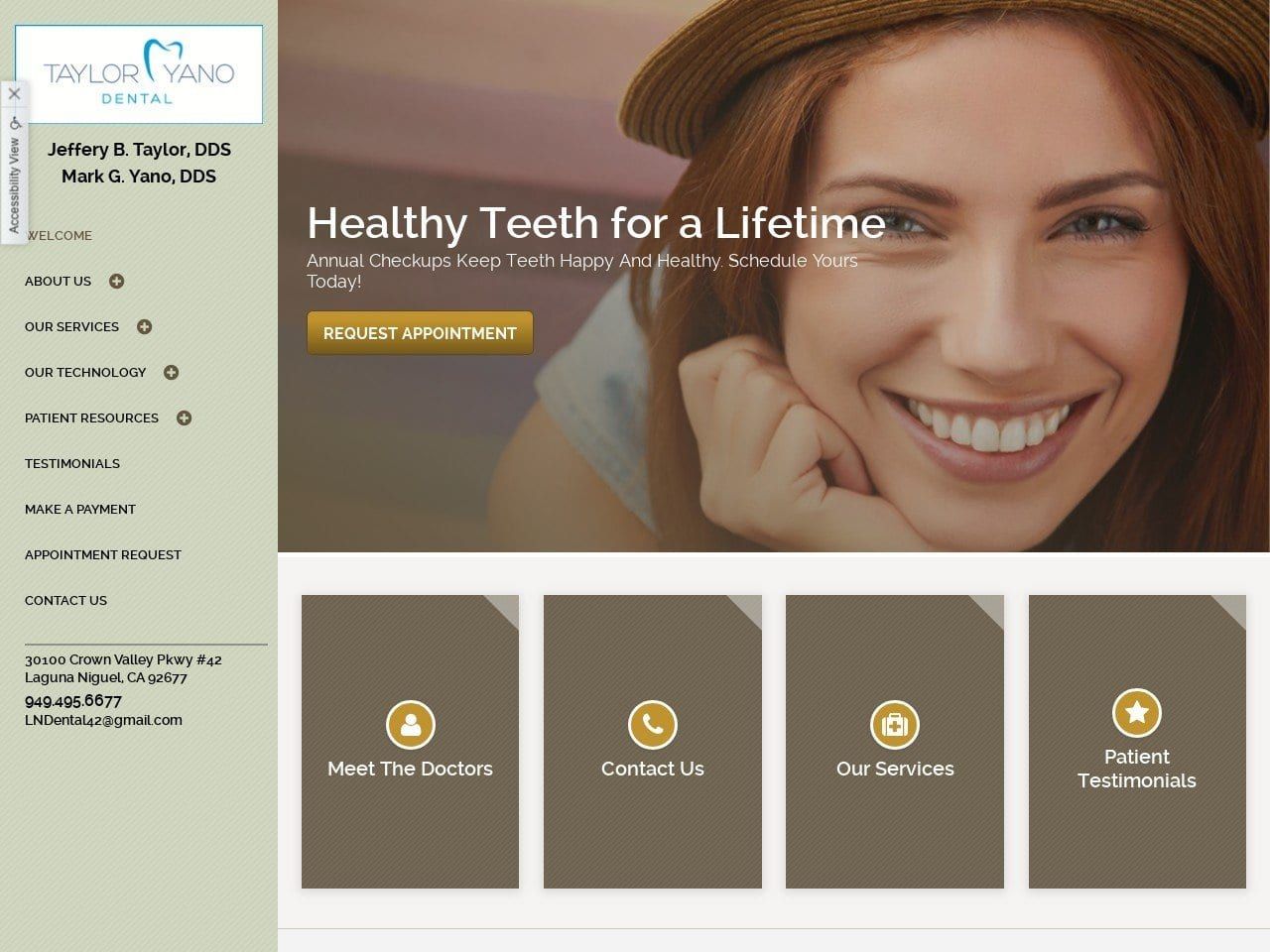 Taylor Dentist Website Screenshot from tayloryanoddsinc.com