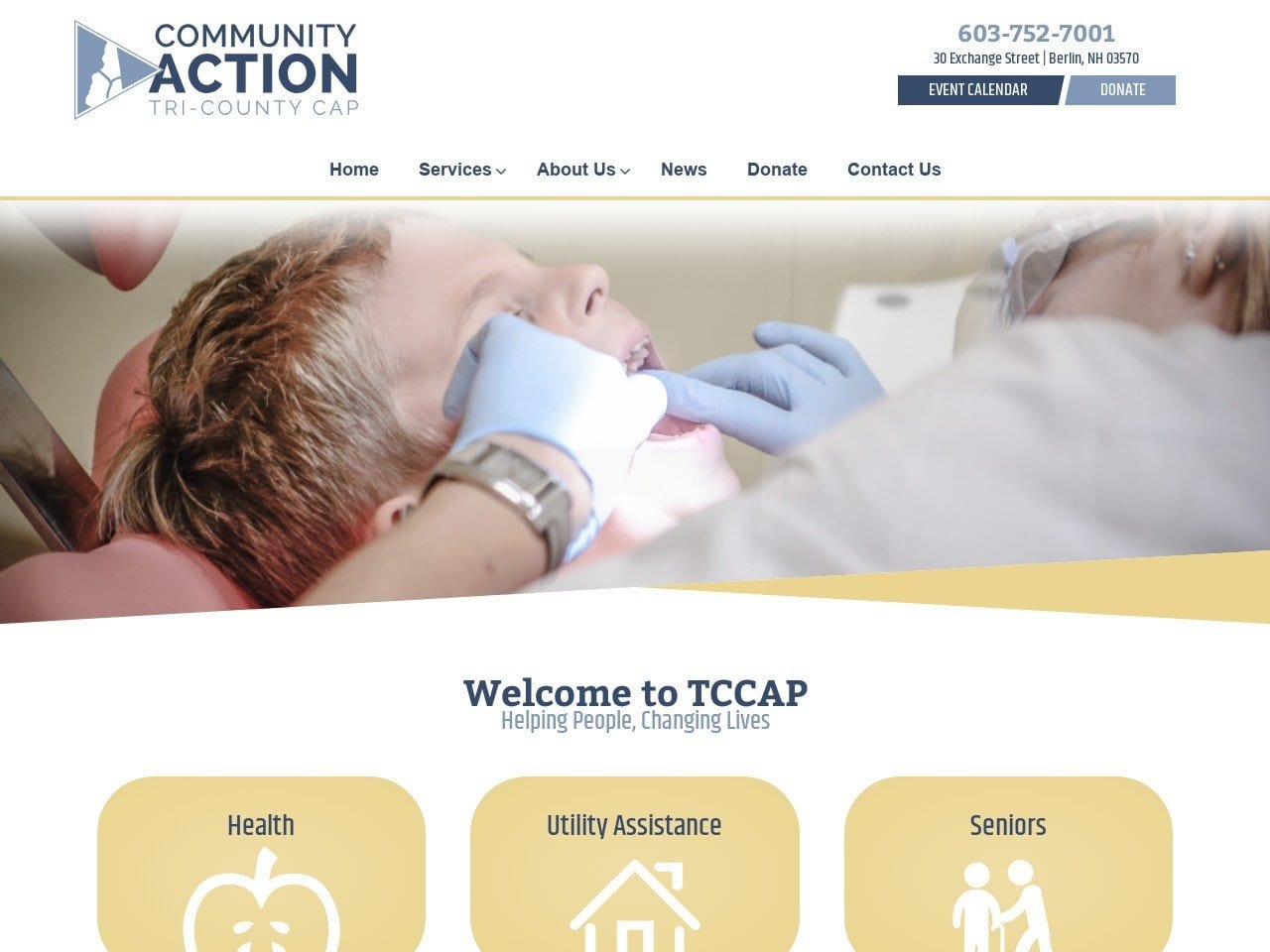 Tccap Dental Center Website Screenshot from tccap.org