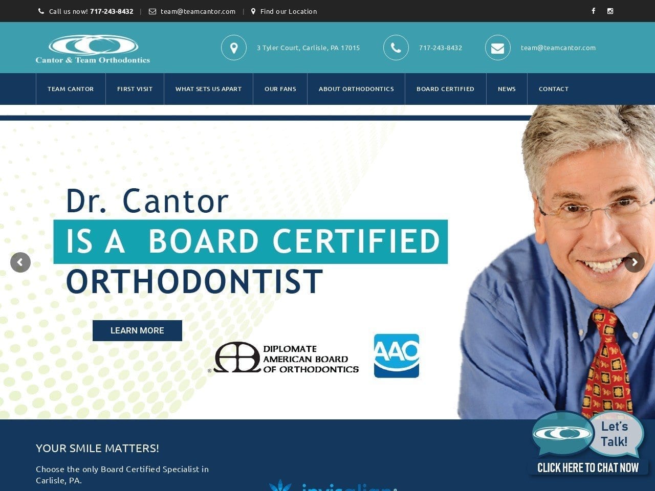 Dr. Richard J. Cantor DMD Website Screenshot from teamcantor.com