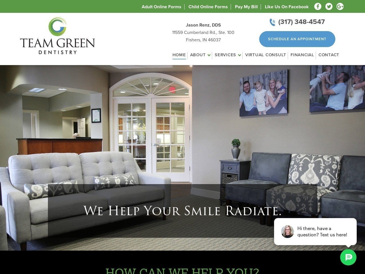 Team Green Dentistry Website Screenshot from teamgreendentistry.com