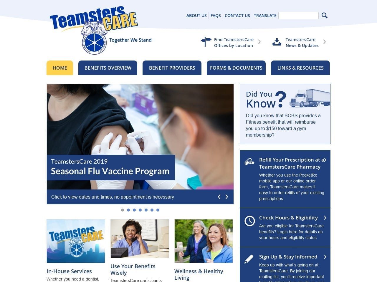 Teamsters Union 25 Health Services Dentist Website Screenshot from teamsterscare.com